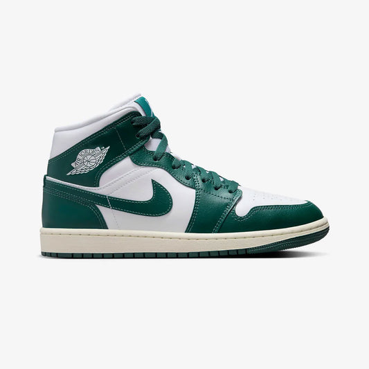 JORDAN | AIR JORDAN 1 MID { WHITE/OXIDIZED GREEN-SAIL