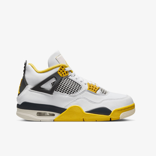 Jordan | AIR JORDAN 4 RETRO  { WHITE/COCONUT MILK-VIVID SULFUR