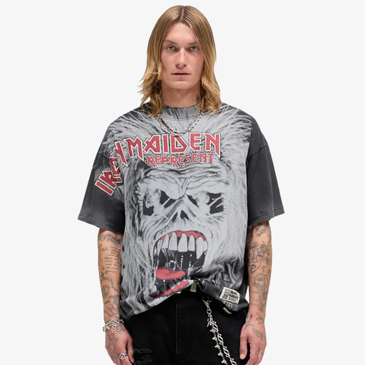 REPRESENT | REPRESENT x IRON MAIDEN BRITISH METAL T-SHIRT { STAINED BLACK