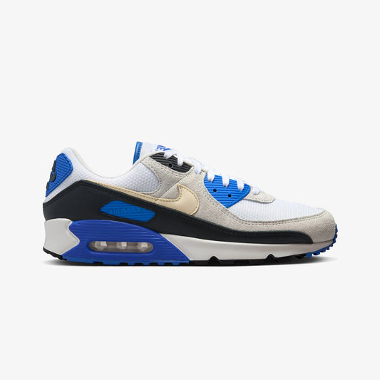 NIKE | AIR MAX 90 PREMIUM { WHITE/KHAKI-RACER BLUE-BLACK