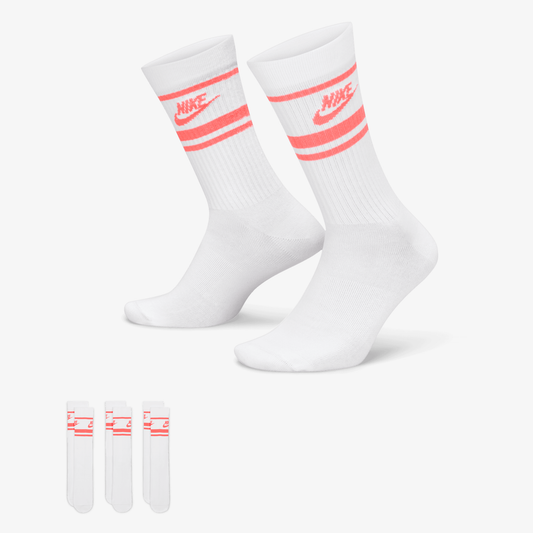 NIKE | SPORTSWEAR DRI-FIT EVERYDAY ESSENTIAL { WHITE/HOT PUNCH/HOT PUNCH