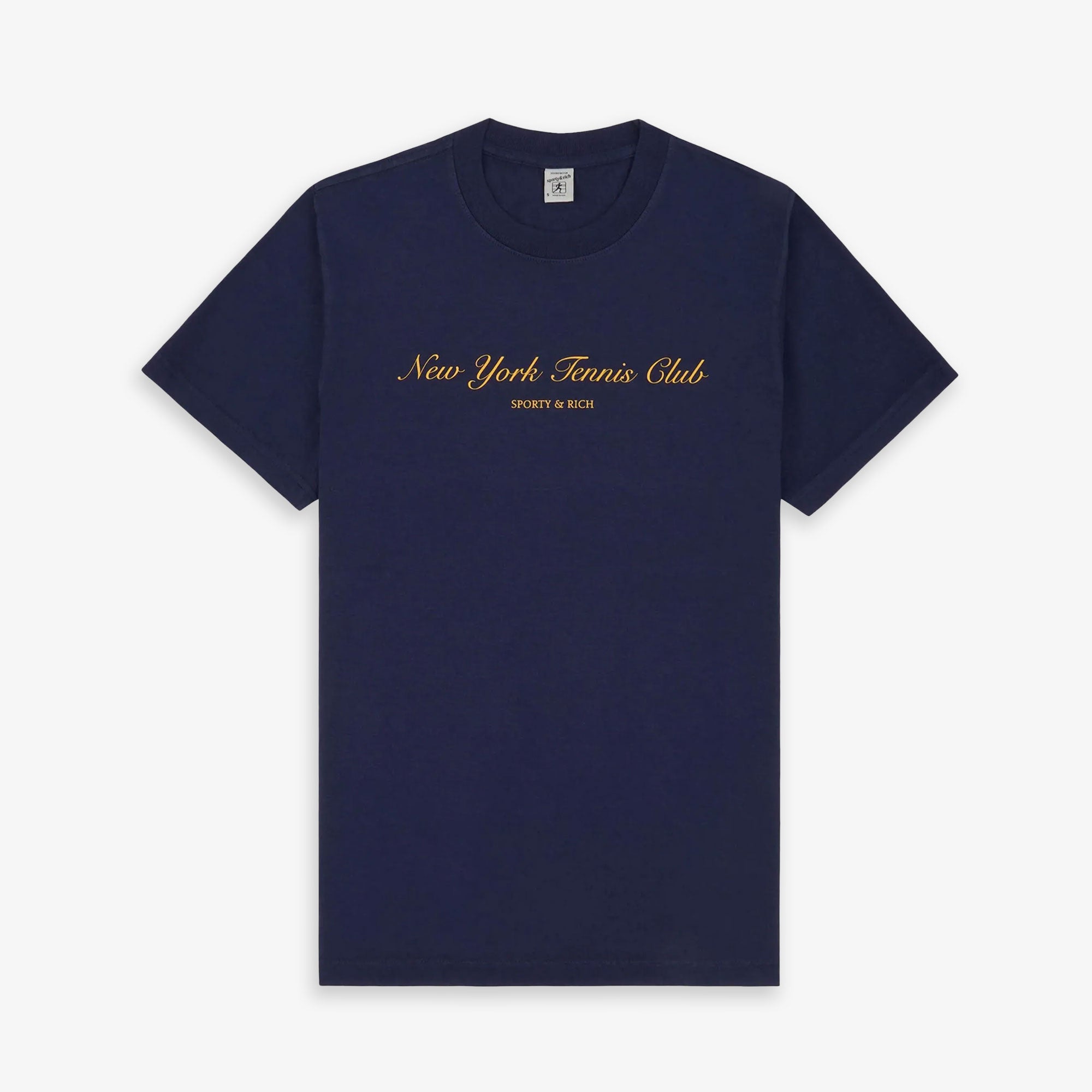 SPORTY RICH NY TENNIS CLUB T-SHIRT NAVY/GOLD