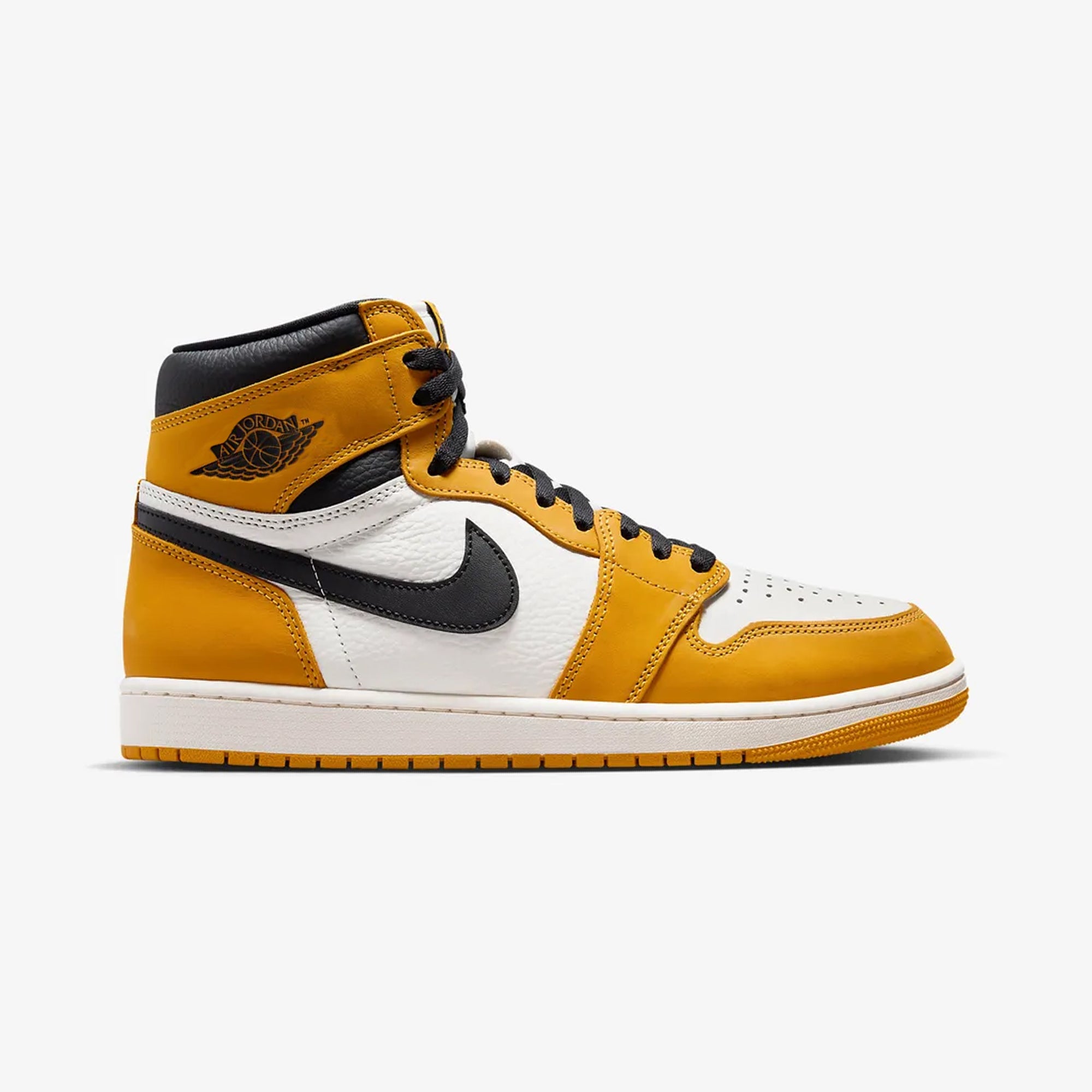 Buy Yellow Ochre and Black Sail Air Jordan 1 Retro High OG Sneakers for Men Online | Superkicks