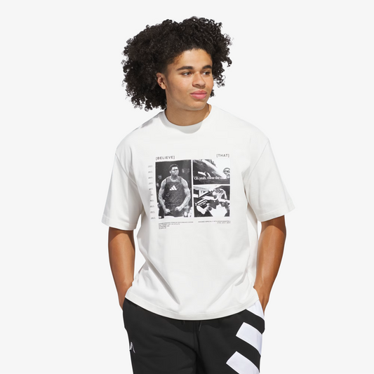 ADIDAS | ANTHONY EDWARDS TEE { CLOUD WHITE