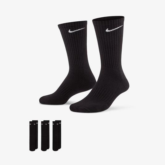 NIKE | EVERYDAY CUSHIONED TRAINING CREW SOCKS { BLACK/WHITE