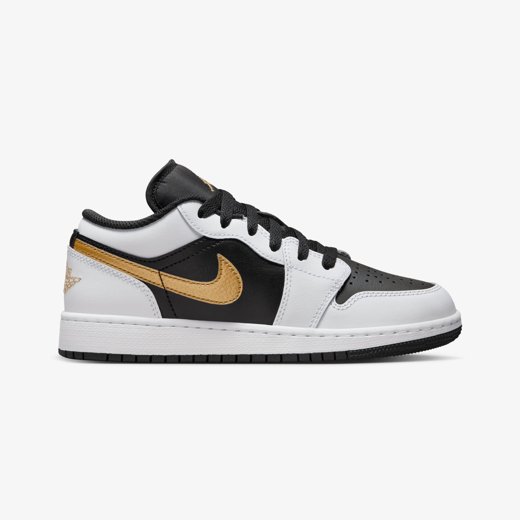 JORDAN | AIR JORDAN LOW 1 (GS) { WHITE/METALLIC GOLD-BLACK â Superkicks