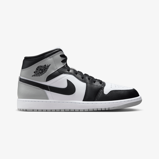 JORDAN | AIR JORDAN 1 MID { WHITE/BLACK-LT SMOKE GREY