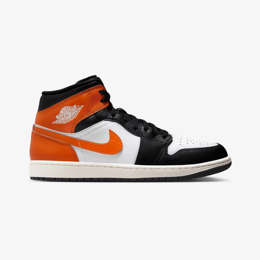 JORDAN | AIR JORDAN 1 MID { BLACK/STARFISH-WHITE-SAIL