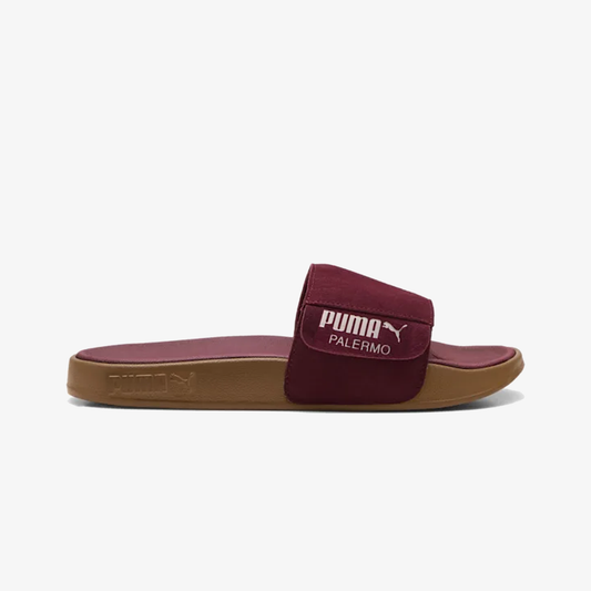 Puma | LEADCAT 2.0 PALERMO FOIL SLIDES { RUBY SHIMMER-ALPINE SNOW-GUM