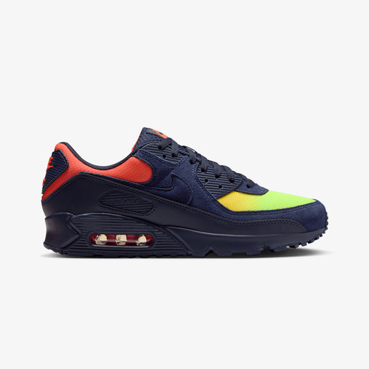 Nike | AIR MAX 90 { LEMON VENOM/BLACKENED BLUE-HYPER CRIMSON