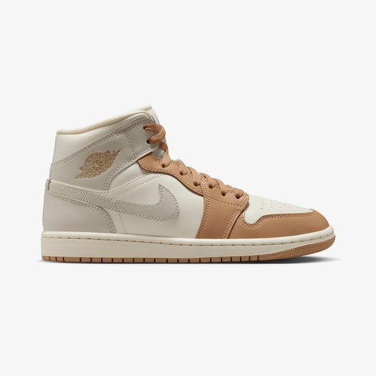 JORDAN | AIR JORDAN 1 MID { PALE IVORY/LT OREWOOD BRN-HEMP-SAIL