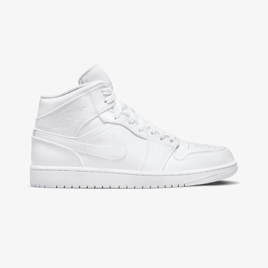 JORDAN | AIR JORDAN 1 MID { WHITE/WHITE-WHITE