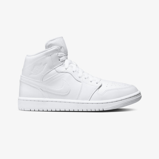 JORDAN | AIR JORDAN 1 MID { WHITE/WHITE-WHITE
