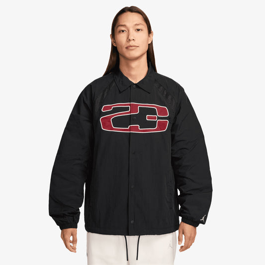 JORDAN | ESSENTIALS COACHES JACKET { BLACK/SAIL