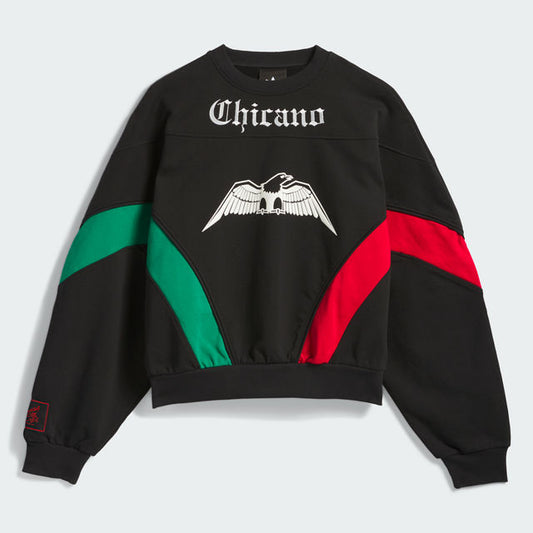 ADIDAS ORIGINALS | x WILLY CHAVARRIA FLEECE CREWNECK { BLACK/RED/GREEN