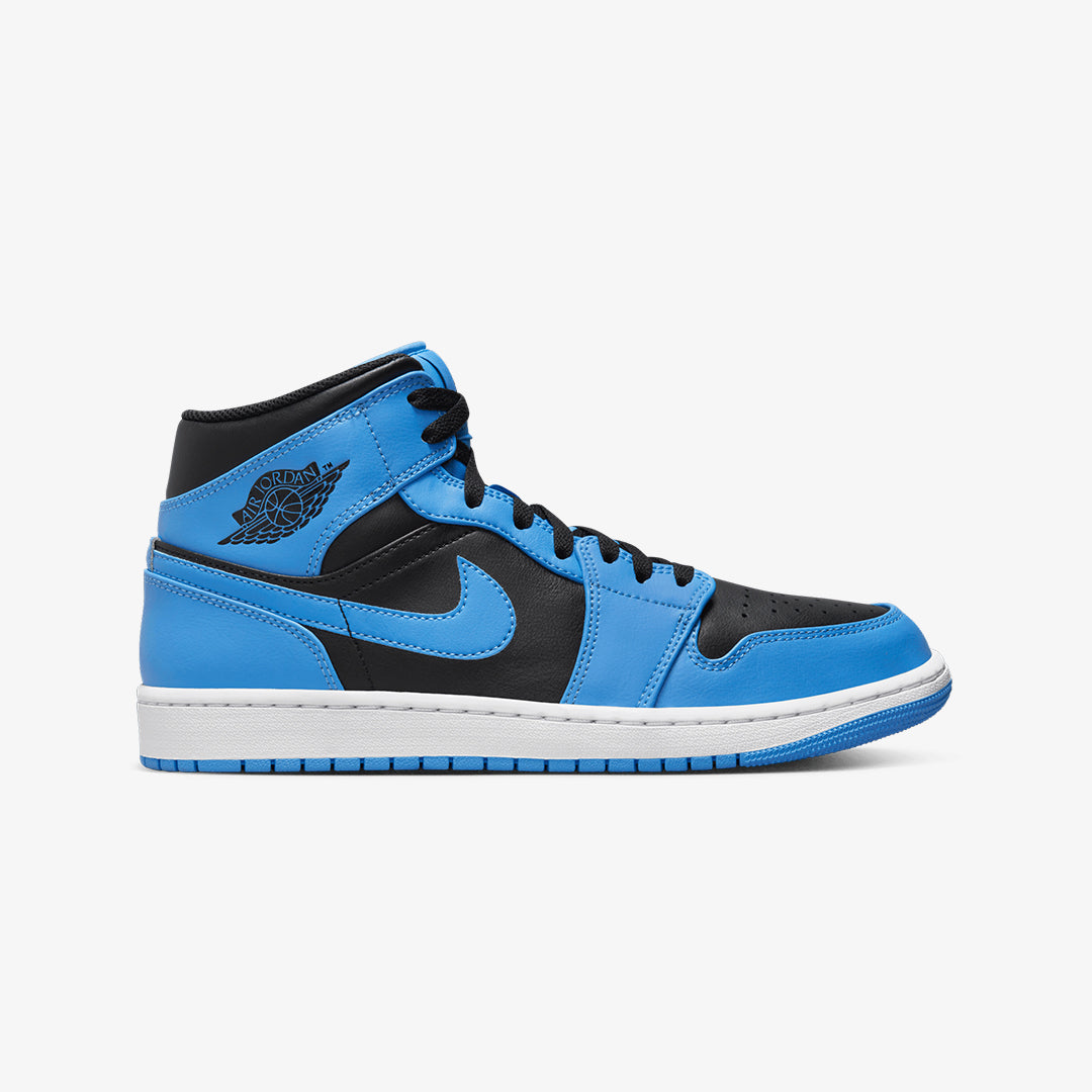 AIR JORDAN 1 MID 'UNIVERSITY BLUE/BLACK-WHITE' – Superkicks