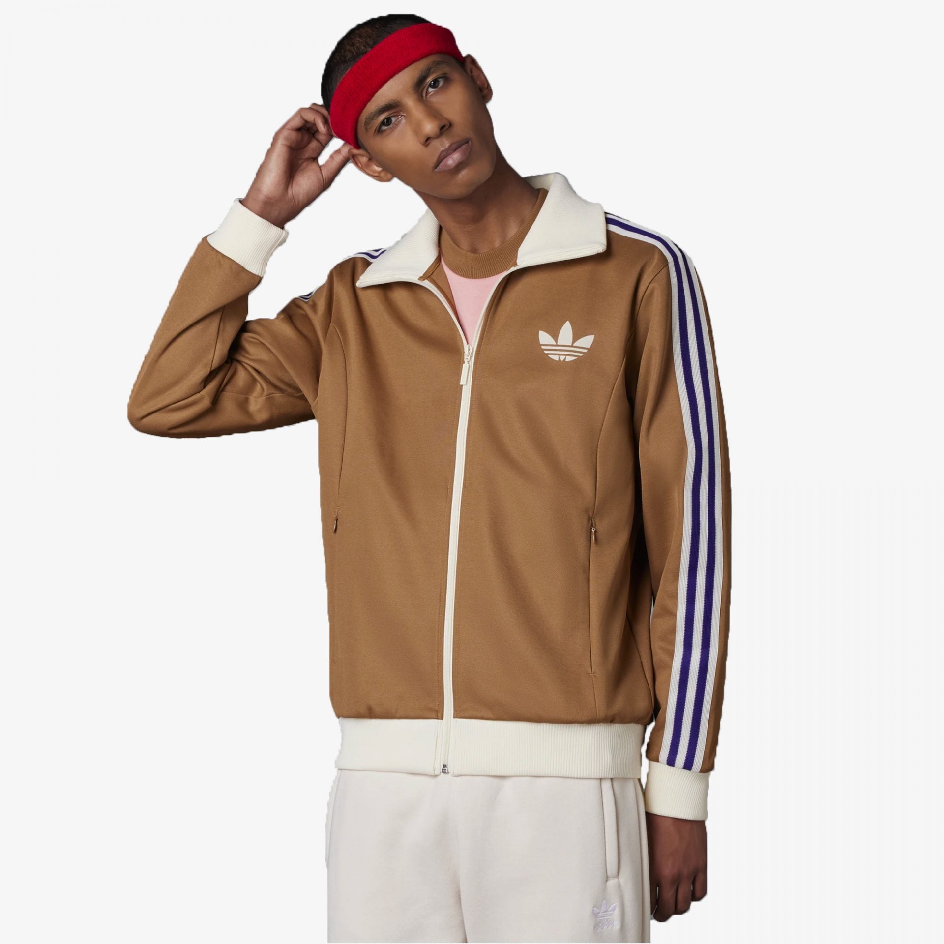 Adidas ADICOLOR HERITAGE NOW STRIPED TRACK TOP BROWN/DESERT
