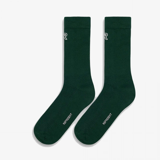 INITIAL EMBROIDERED SOCKS 'RACING GREEN'