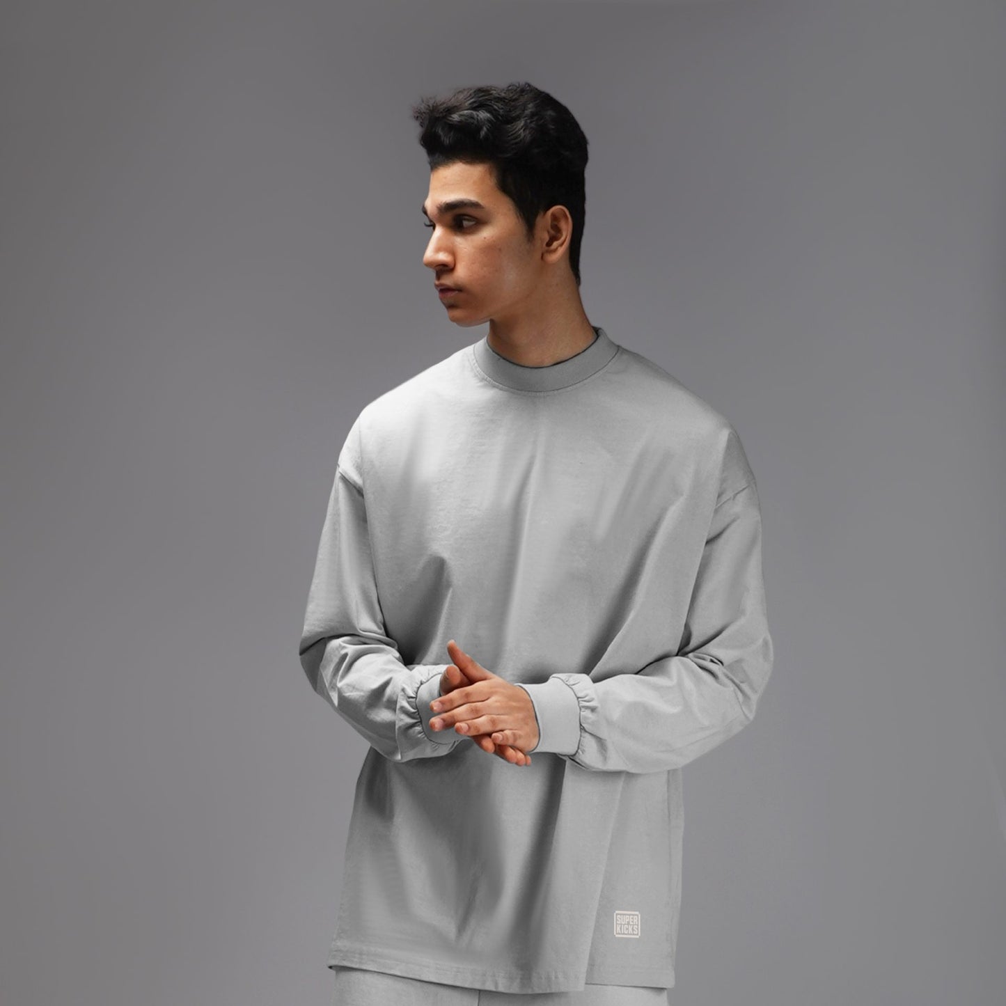 FULL-SLEEVED TEE GLACIER GREY