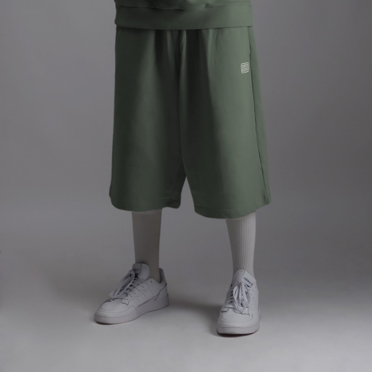 WIDE LEG CROPPED PANTS SEA SPRAY GREEN