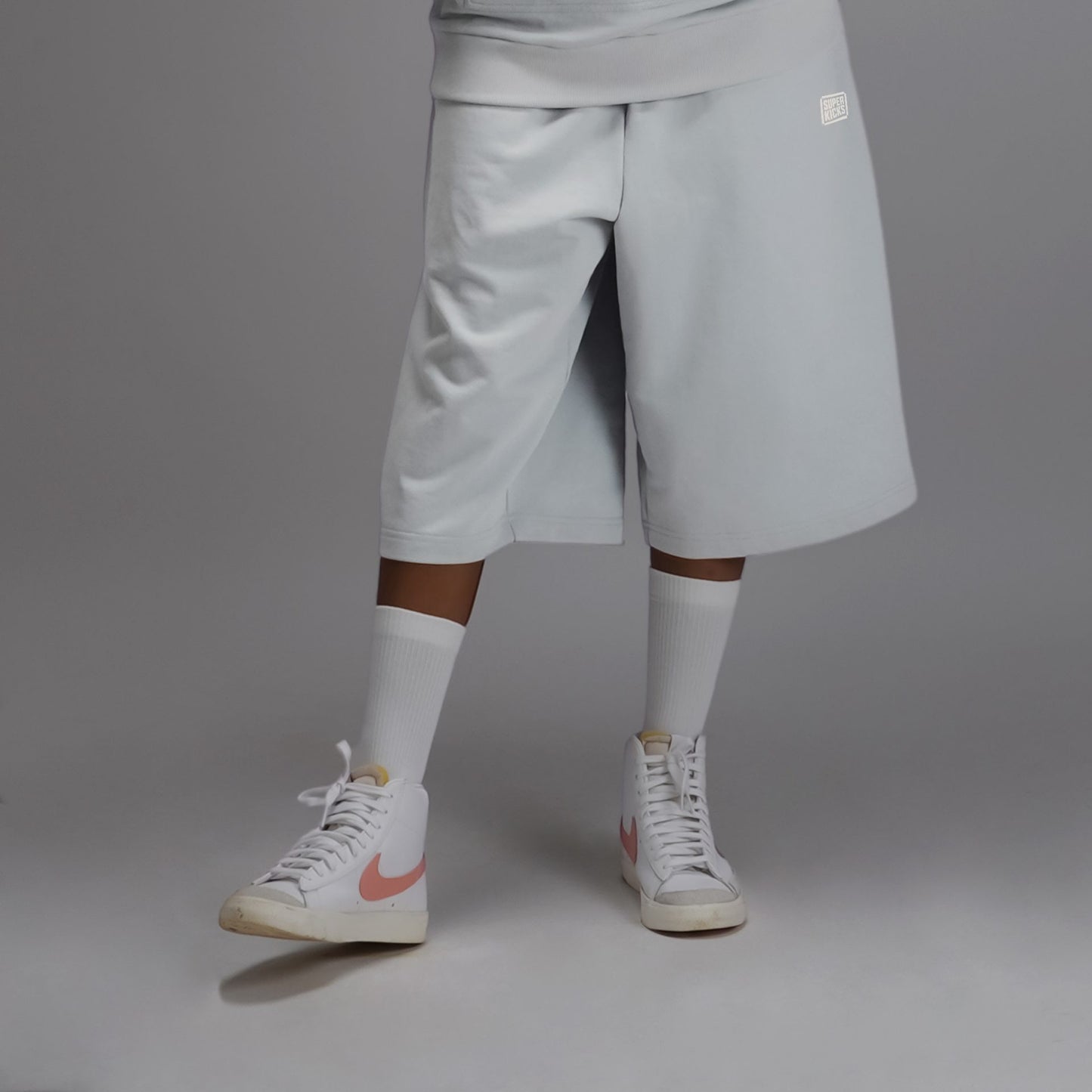 WIDE LEG CROPPED PANTS GLACIER GREY