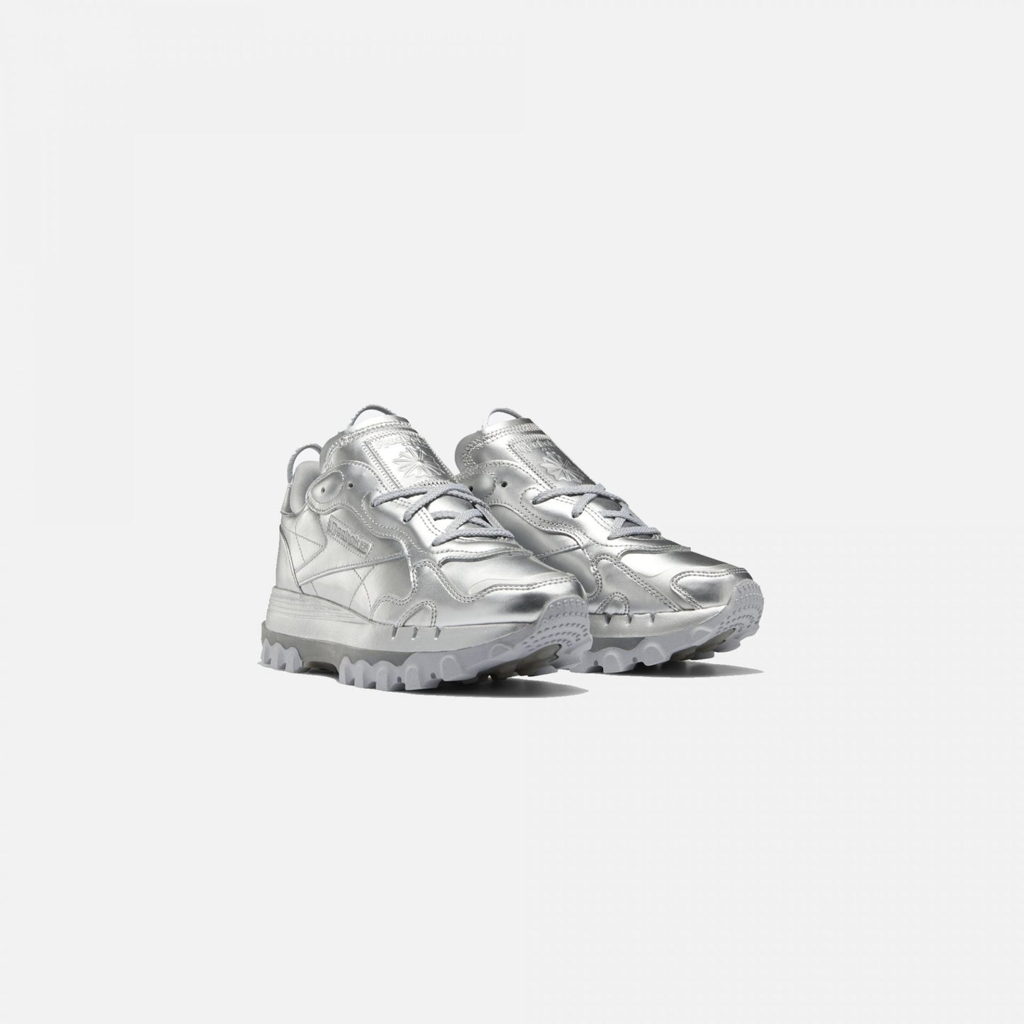 CARDI B CLASSIC LEATHER SILVER METALLIC