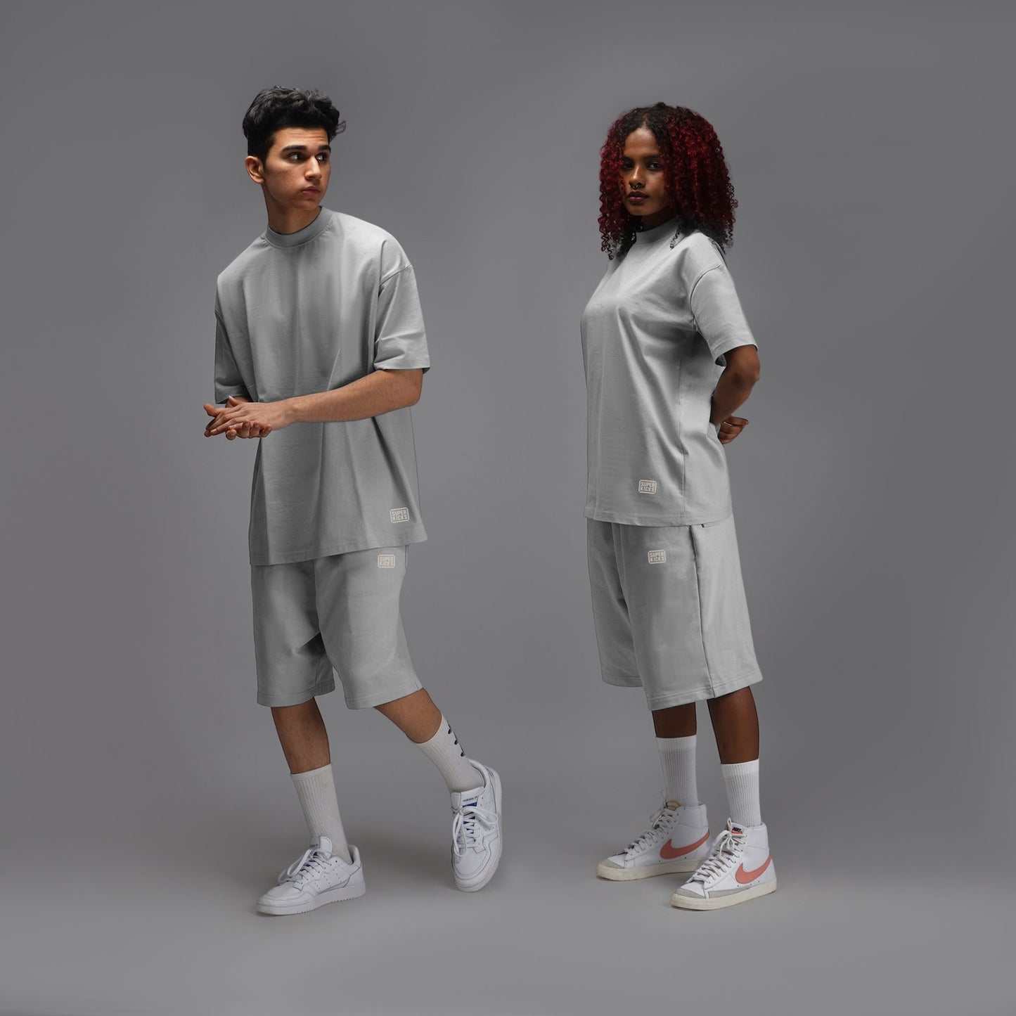 HALF SLEEVED TEE GLACIER GREY