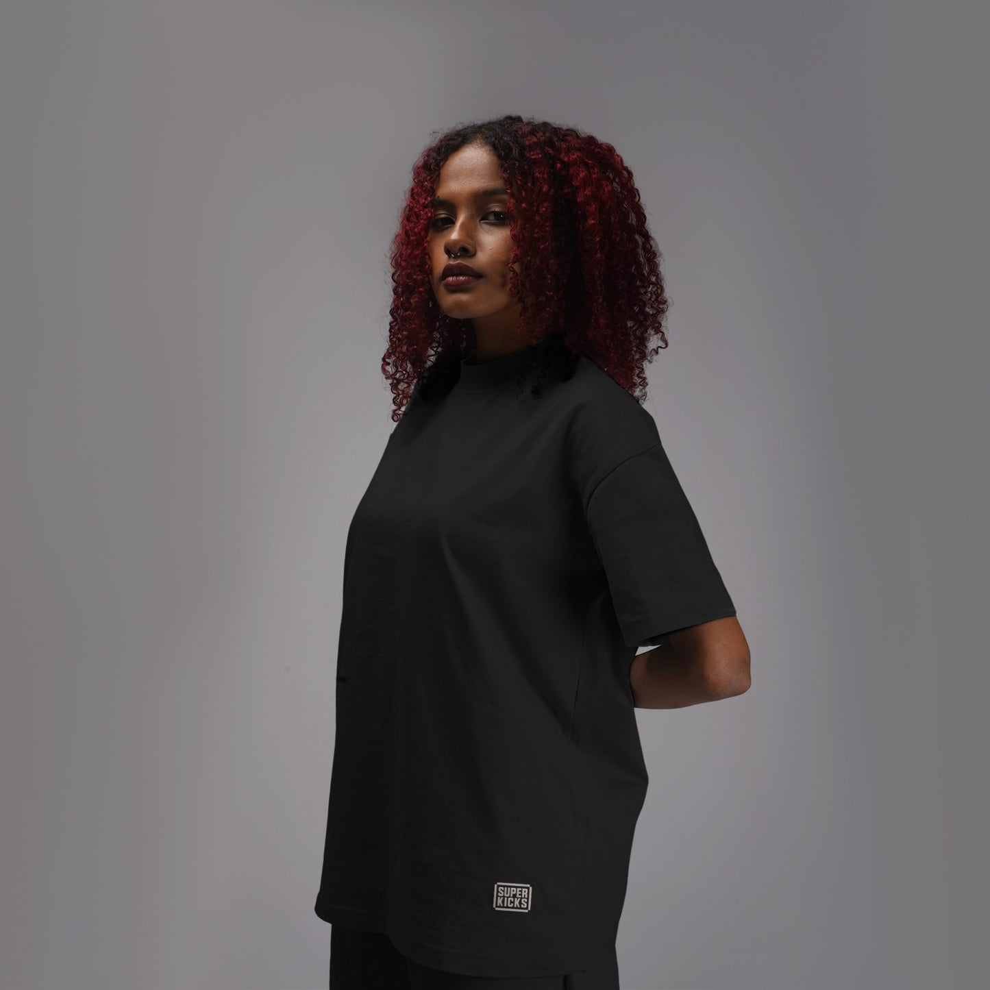 HALF SLEEVED TEE CARBON BLACK