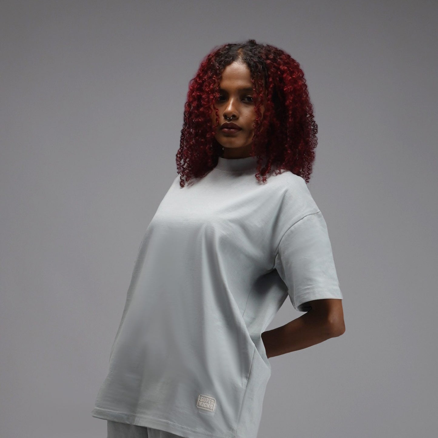HALF SLEEVED TEE GLACIER GREY