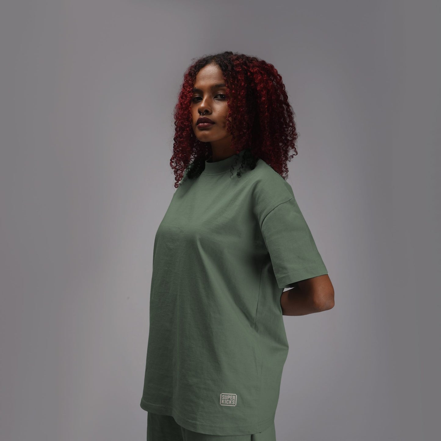 HALF SLEEVED TEE SEA SPRAY GREEN