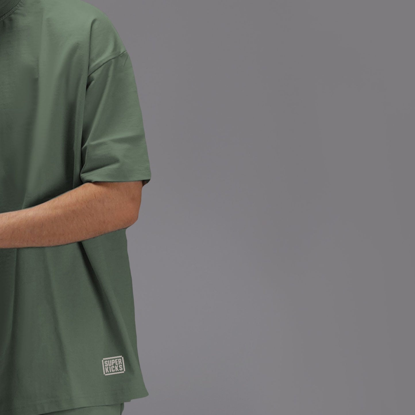 HALF SLEEVED TEE SEA SPRAY GREEN