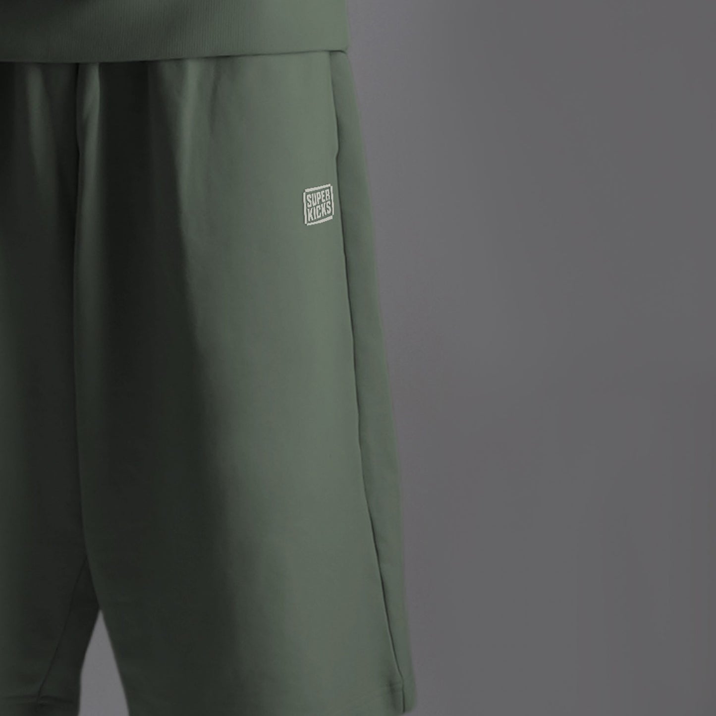 WIDE LEG CROPPED PANTS SEA SPRAY GREEN