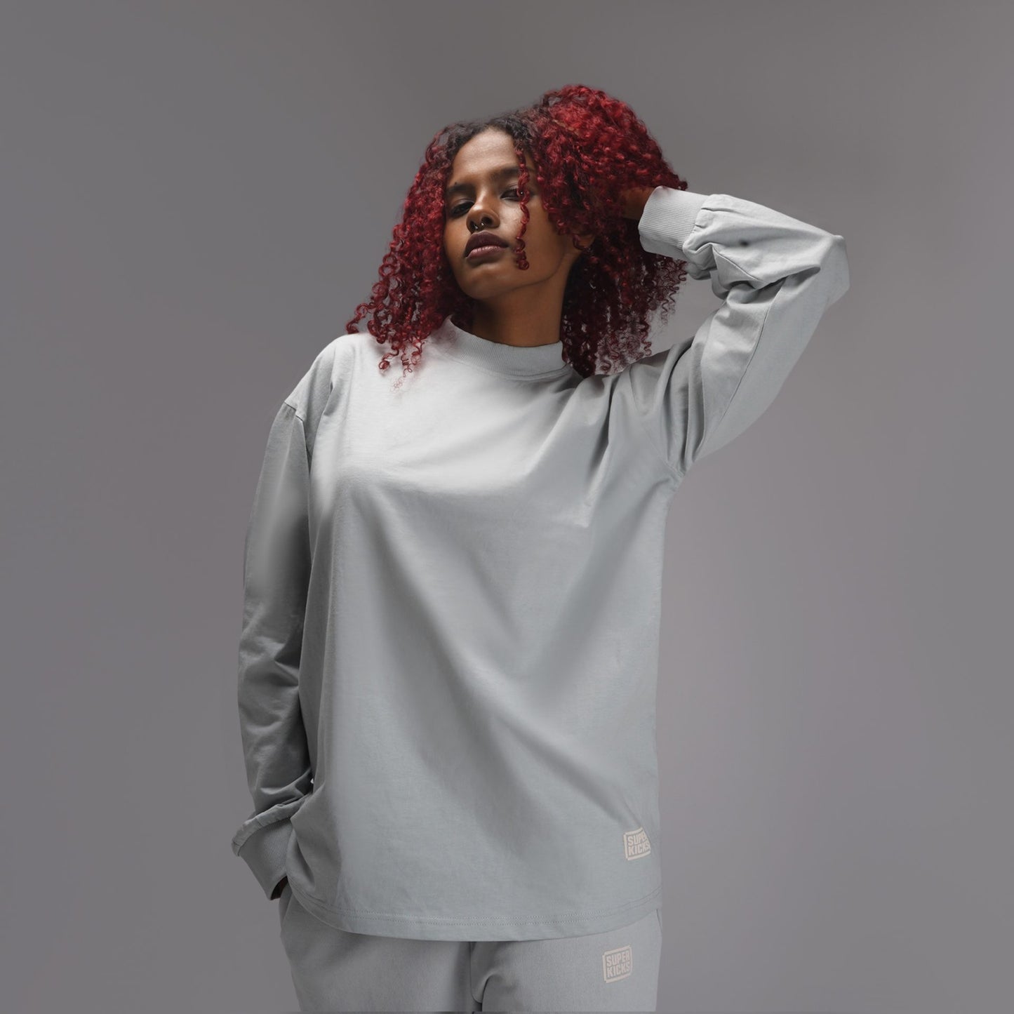 FULL-SLEEVED TEE GLACIER GREY