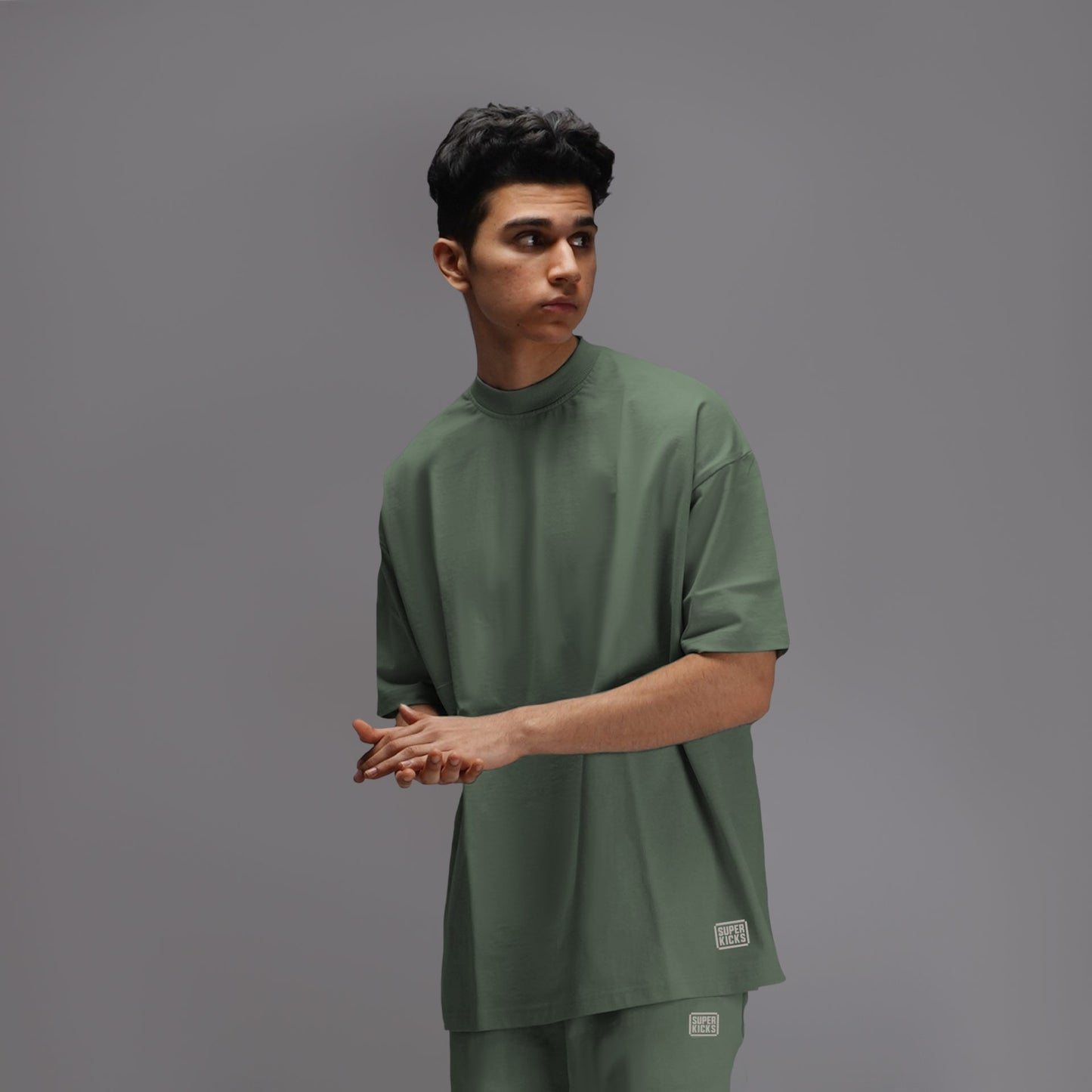 HALF SLEEVED TEE SEA SPRAY GREEN