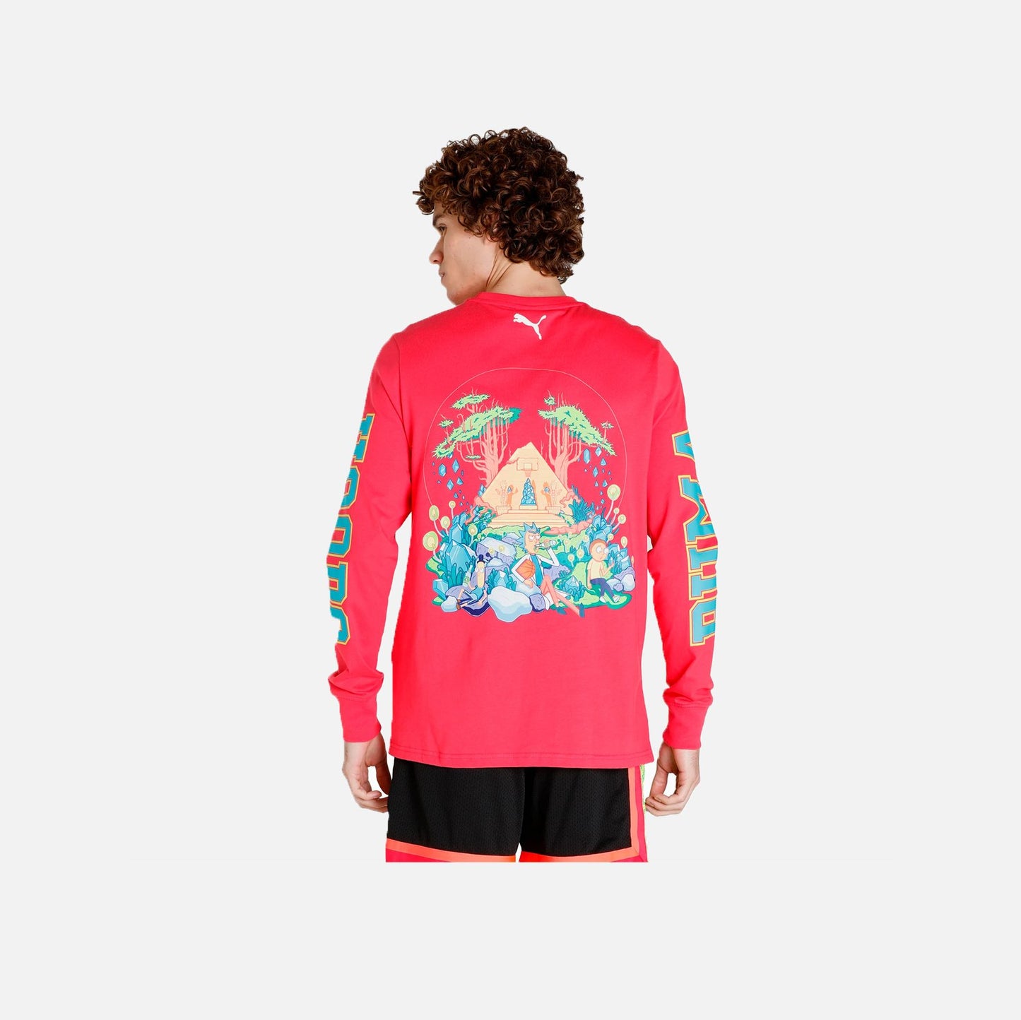 RICK AND MORTY LONG SLEEVE BASKETBALL T-SHIRT