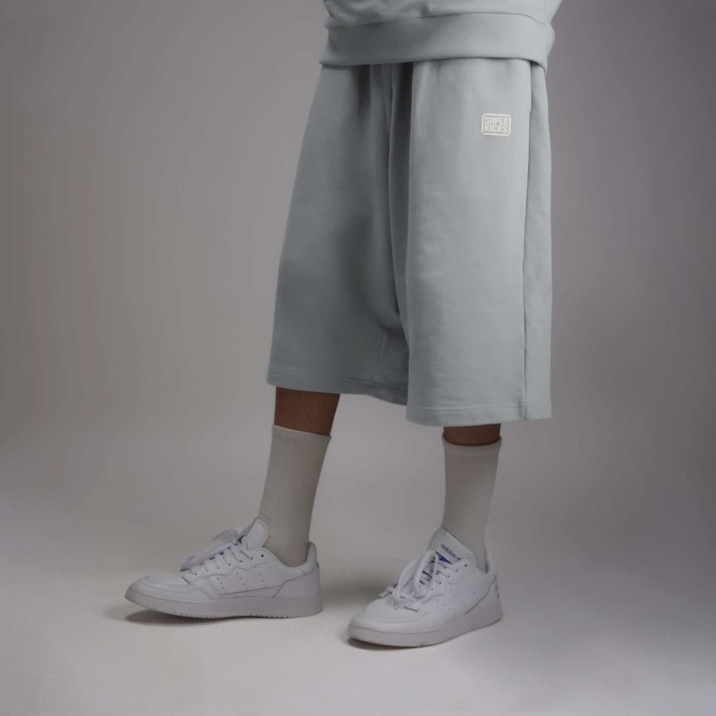 WIDE LEG CROPPED PANTS GLACIER GREY