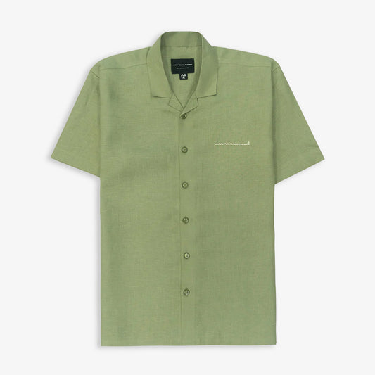JAYWALKING | BEIGE LINEN SHIRT { GREEN