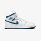 Jordan | AIR JORDAN 1 MID SE (GS)  { WHITE/INDUSTRIAL BLUE-SAIL