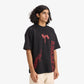 F A R A K | BY MY SIDE BLOCK PRINT T-SHIRT { BLACK/BLACK