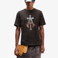 ALMOST GODS | SHATTERED ALPHA CROSS TEE WITH PIGMENT WASH { BROWN
