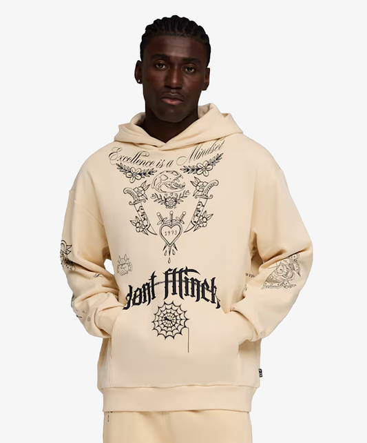 PUMA | SWISH N' INK PRINTED RELAXED BASKETBALL HOODIE { CANVAS