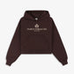 SPORTY & RICH | H&W CREST CROPPED HOODIE { BROWN