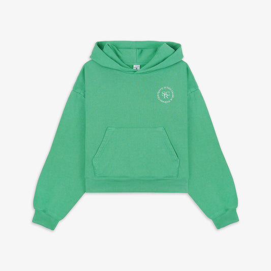 SPORTY & RICH | SRHWC CROPPED HOODIE { VERDE/WHITE