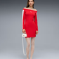 PUMA | T7 LONG SLEEVE DRESS { RED/WHITE
