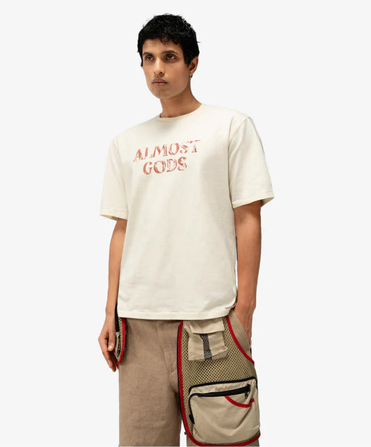 ALMOST GODS | LOGO RELAXED TEE { OFF WHITE
