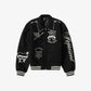 Represent | CHERUB WOOL VARSITY JACKET  { JET BLACK
