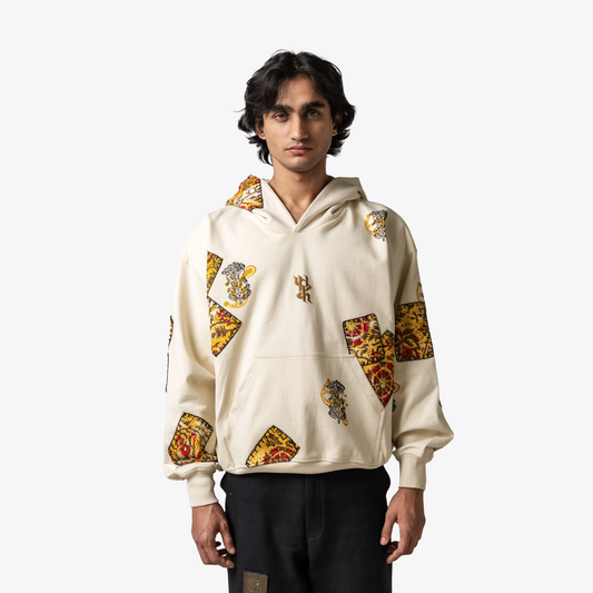 F A R A K |  BLOCKPRINTED HOODIE { MUSTARD