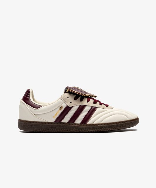 ADIDAS ORIGINALS | SAMBA LONG TONGUE { CREAM WHITE/MAROON/GOLD METALLIC