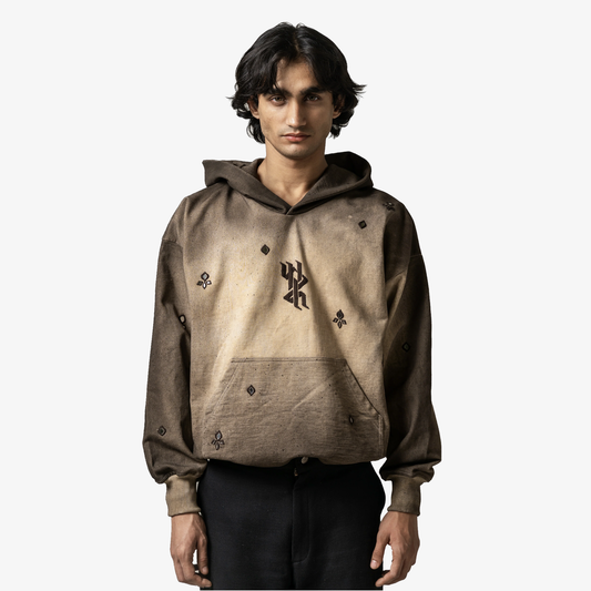 F A R A K | SHEESHA HANDMADE HOODIE { BROWN