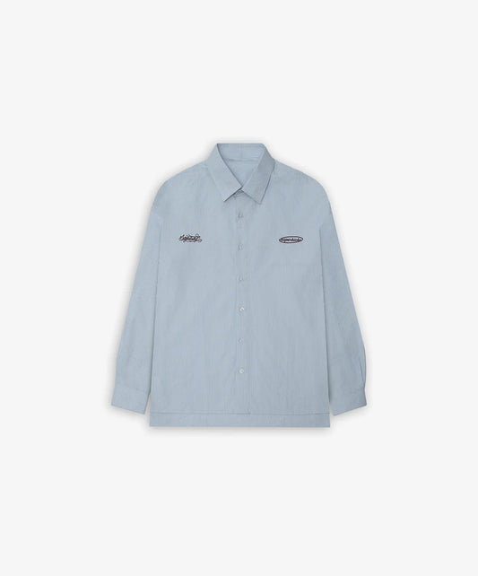 SUPERKICKS | PINSTRIPE SHIRT { BLUE